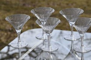 Vintage Etched Martini Glasses Vintage Treasures: Discover Rare Antiques, Collectibles & Retro Finds Vintage Etched Martini Glasses | Vintage Treasures: Discover Rare Antiques, Collectibles & Retro Finds