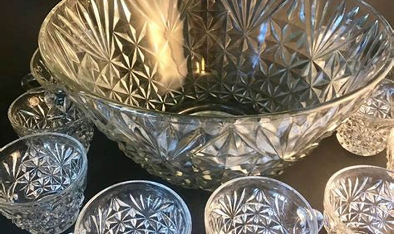 Vintage Cut Glass Punch Bowl: Elegant Party Centerpiece Vintage Treasures: Discover Rare Antiques, Collectibles & Retro Finds Vintage Cut Glass Punch Bowl: Elegant Party Centerpiece | Vintage Treasures: Discover Rare Antiques, Collectibles & Retro Finds