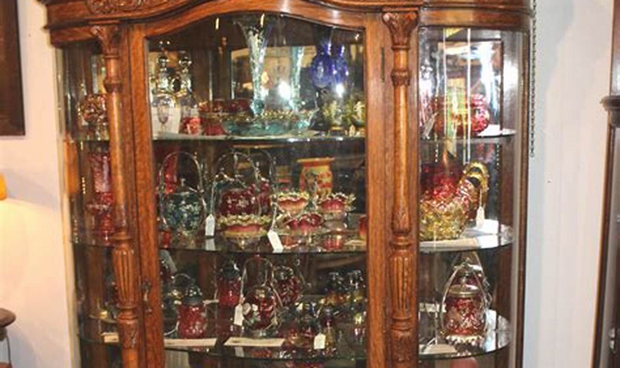Displaying Elegance: Vintage Curio Cabinet, Curved Glass Treasures Vintage Treasures: Discover Rare Antiques, Collectibles & Retro Finds Displaying Elegance: Vintage Curio Cabinet, Curved Glass Treasures | Vintage Treasures: Discover Rare Antiques, Collectibles & Retro Finds