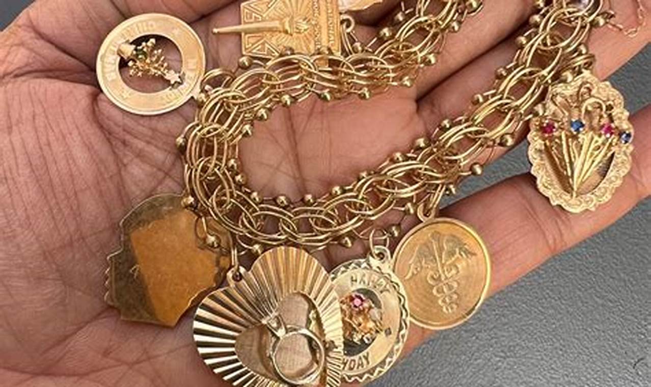 Timeless Vintage Gold Charm Bracelet with Charms: A Collector's Gem | Vintage Treasures: Discover Rare Antiques, Collectibles & Retro Finds