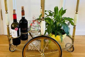 Buy: Elegant Vintage Brass Bar Cart [Rolling Style] | Vintage Treasures: Discover Rare Antiques, Collectibles & Retro Finds