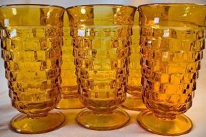 Shop Vintage Amber Drinking Glasses Now! | Vintage Treasures: Discover Rare Antiques, Collectibles & Retro Finds