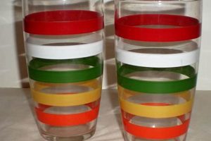 Retro Charm: Vintage Striped Drinking Glasses Collection | Vintage Treasures: Discover Rare Antiques, Collectibles & Retro Finds