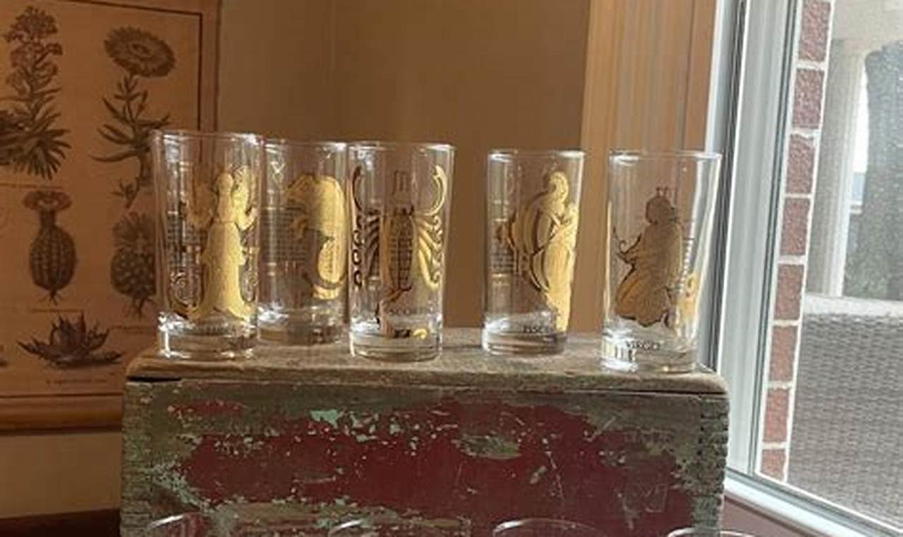 Vintage Zodiac Drinking Glasses: Collectible Glass Art | Vintage Treasures: Discover Rare Antiques, Collectibles & Retro Finds