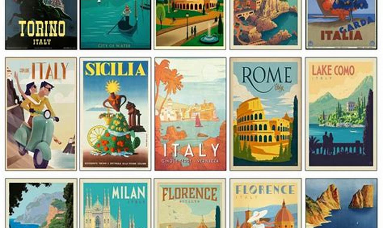 Explore Vintage Italian Travel Posters &amp; Art Prints | Vintage Treasures: Discover Rare Antiques, Collectibles & Retro Finds