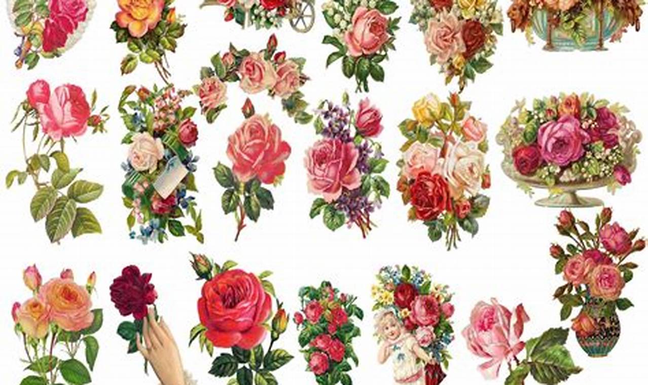 Timeless Blooms: Vintage Clip Art Flowers Collection | Vintage Treasures: Discover Rare Antiques, Collectibles & Retro Finds