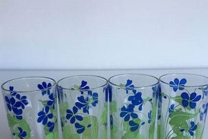 Buy Antique Vintage Juice Glasses with Flowers - Floral Glassware! | Vintage Treasures: Discover Rare Antiques, Collectibles & Retro Finds