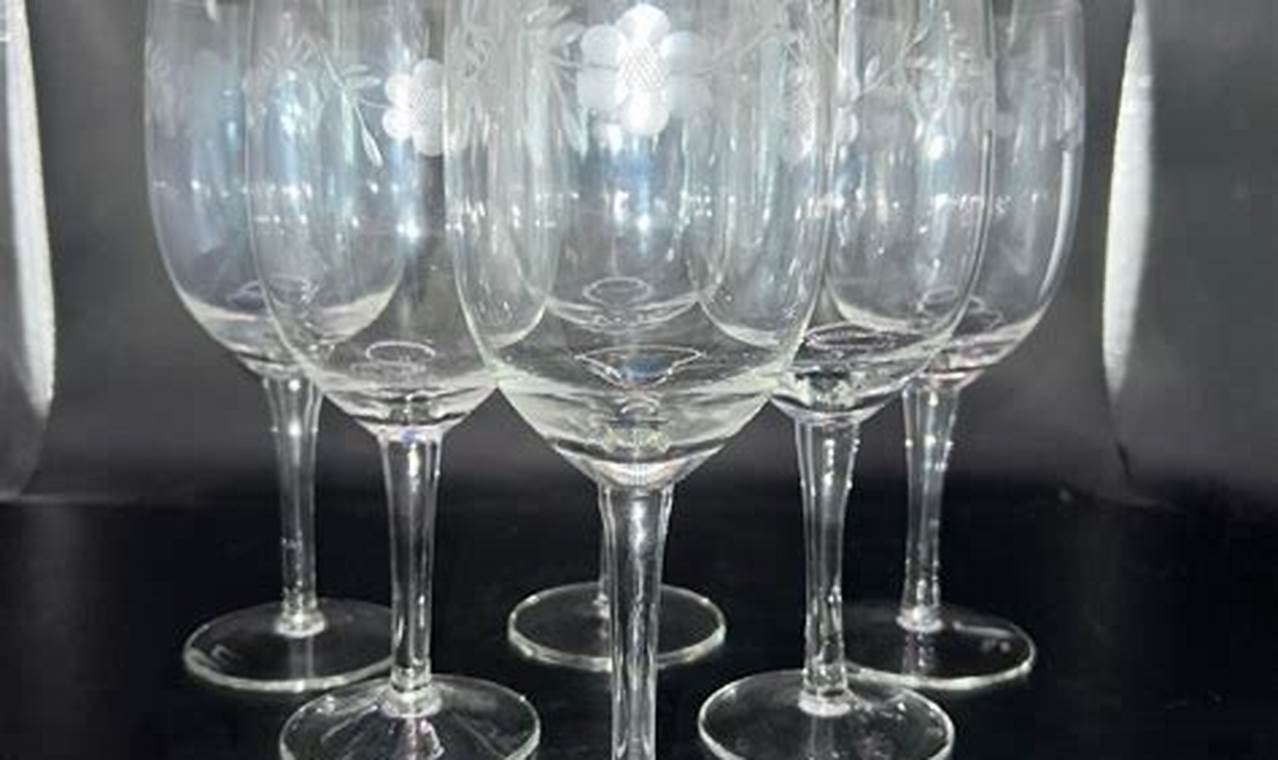 Etched Elegance: Vintage Floral Wine Glasses Collection | Vintage Treasures: Discover Rare Antiques, Collectibles & Retro Finds