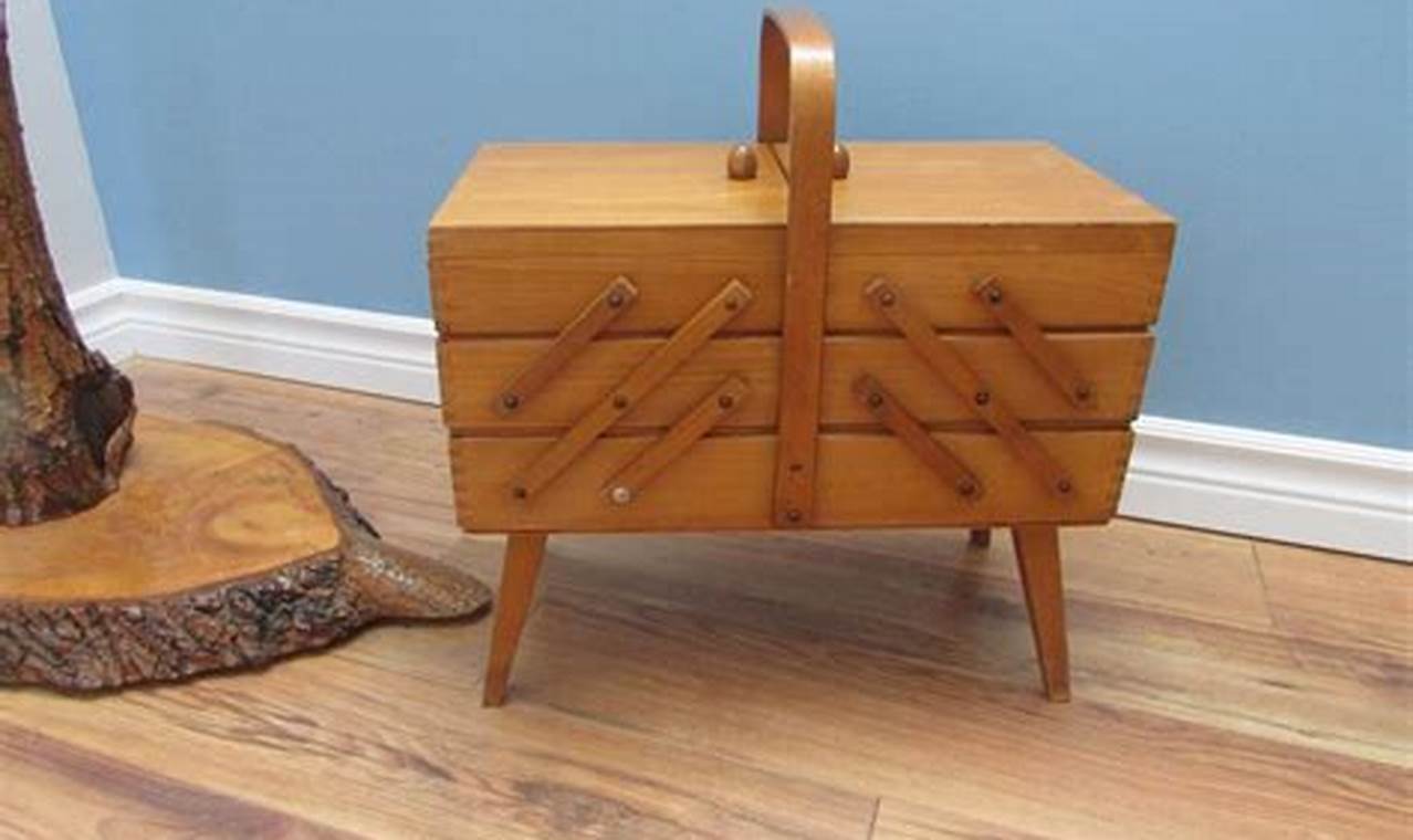 Shop Classic Vintage Sewing Box with Legs - Storage & Style! | Vintage Treasures: Discover Rare Antiques, Collectibles & Retro Finds