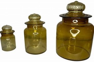 Shop Beautiful Vintage Amber Glass Canisters Today! | Vintage Treasures: Discover Rare Antiques, Collectibles & Retro Finds
