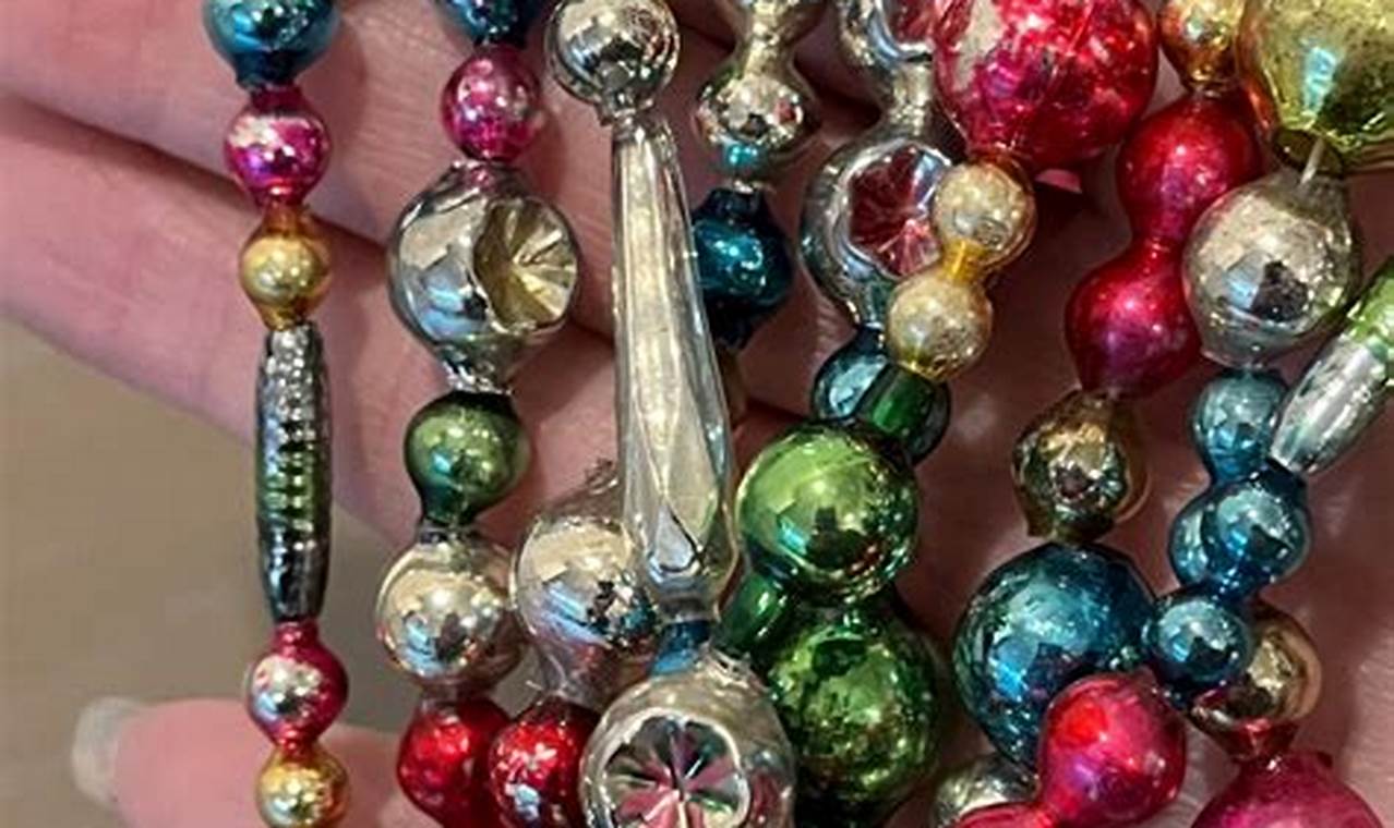 Buy Vintage Mercury Glass Garland: Antique Holiday Decor | Vintage Treasures: Discover Rare Antiques, Collectibles & Retro Finds